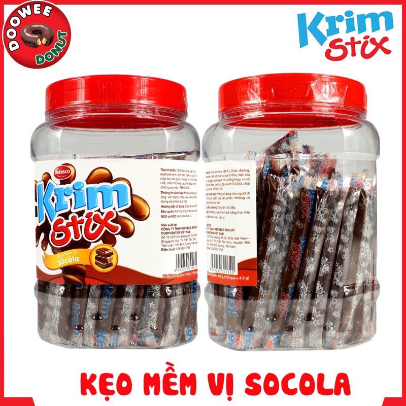 Rebisco Kẹo Mềm Krim Stix Vị Phô Mai (Hộp 100 cái x 4.5g)