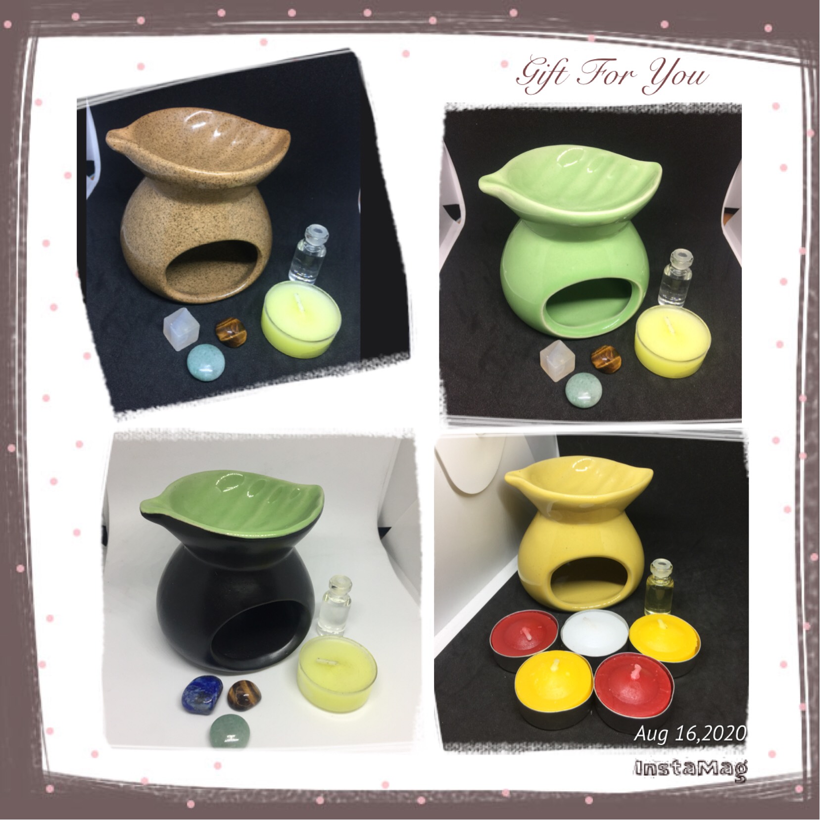 Dầu tràm Huế + Đèn đốt tinh dầu + Nến Tealight = 60k