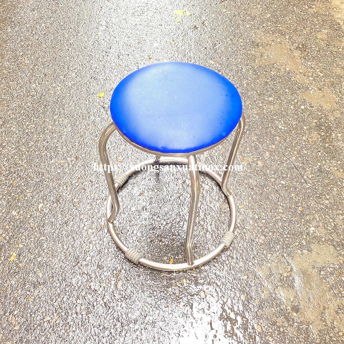 Ghế đẩu inox có nệm có vòng