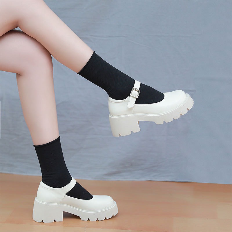 Platform Mary Jane - Giày da bò nữ (Genuine Leather)