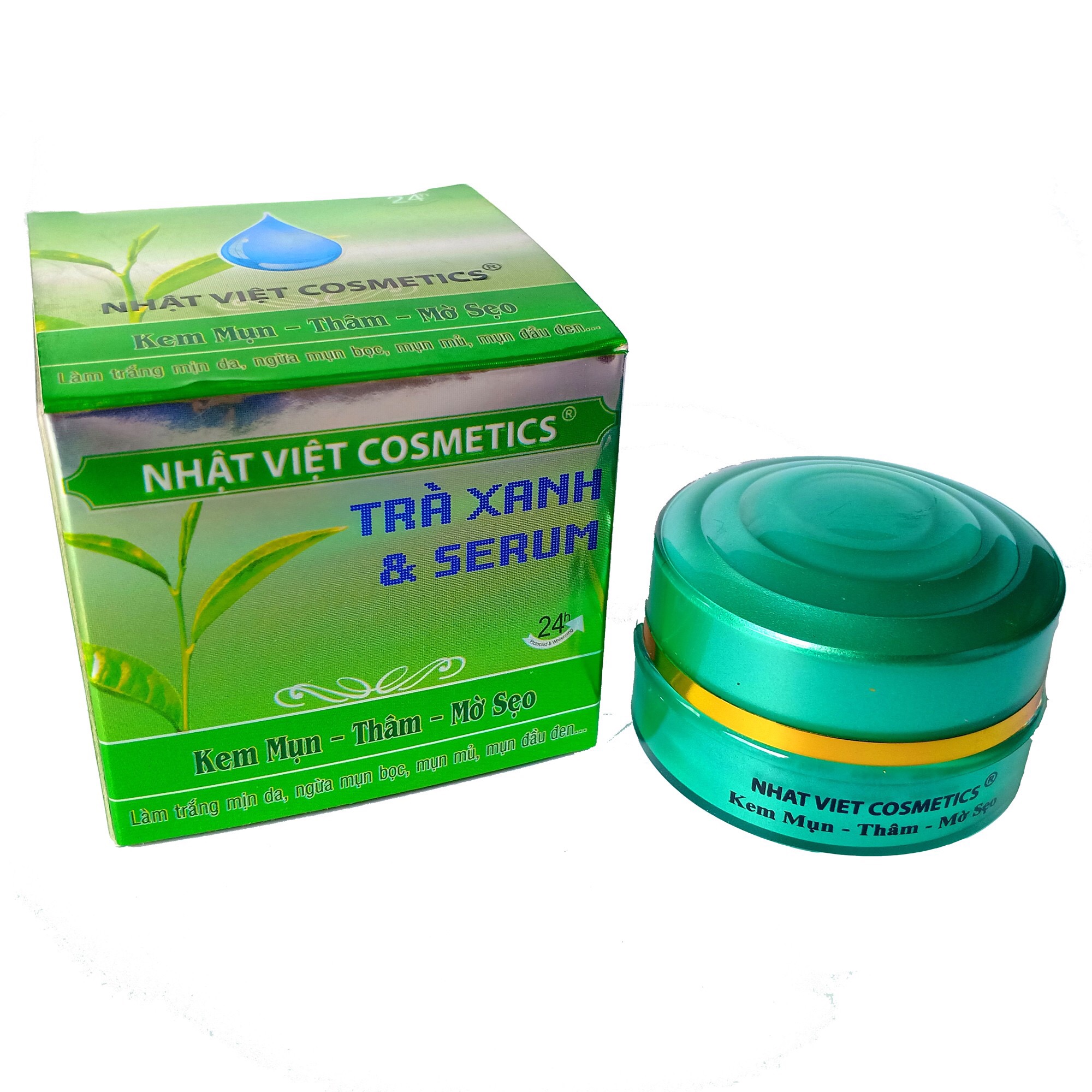 Kem mụn - thâm - mờ sẹo trà xanh và serum nhật việt 13g