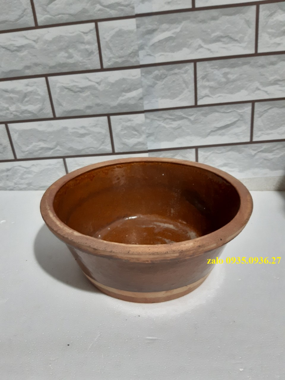 [HCM]Thau chậu đựng nước sành sứ  15*35 cm