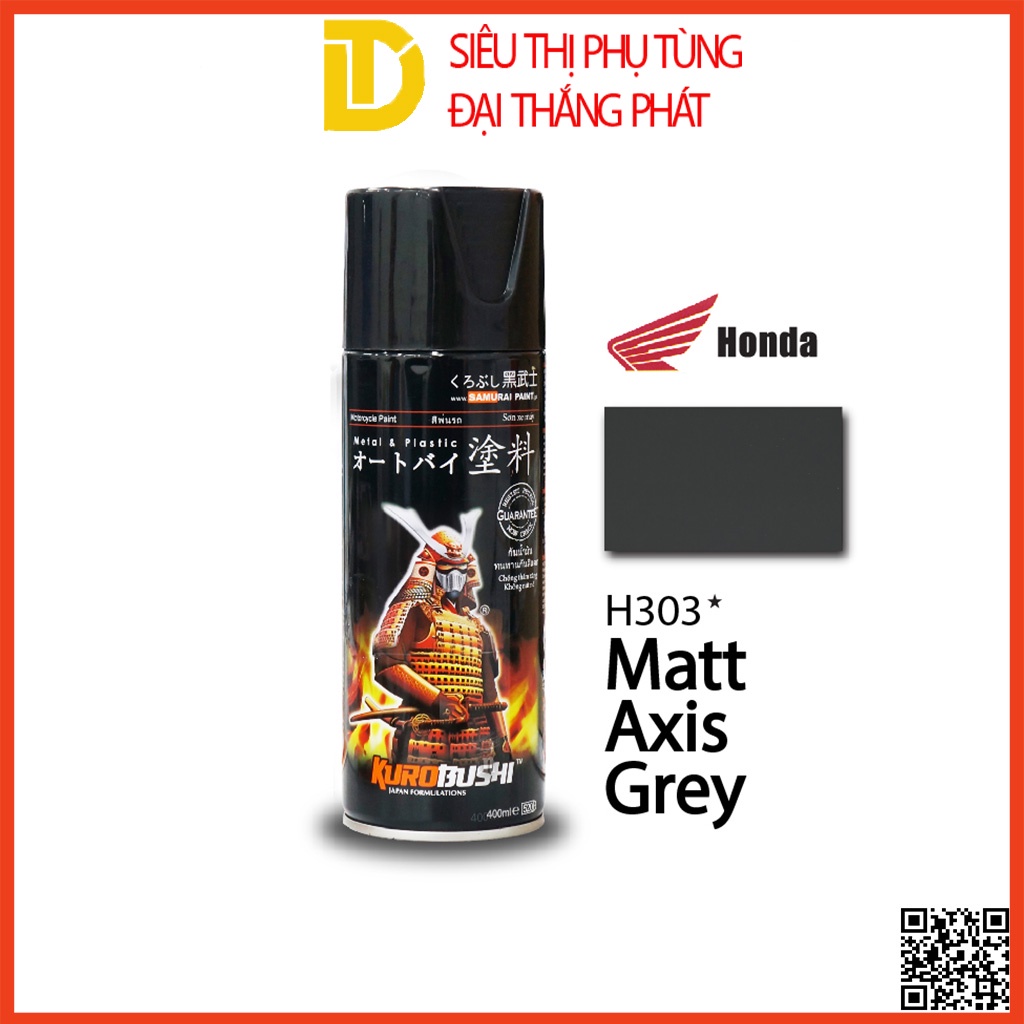 Sơn samurai sơn xịt xe máy đủ loại màu h303* màu xám mờ
