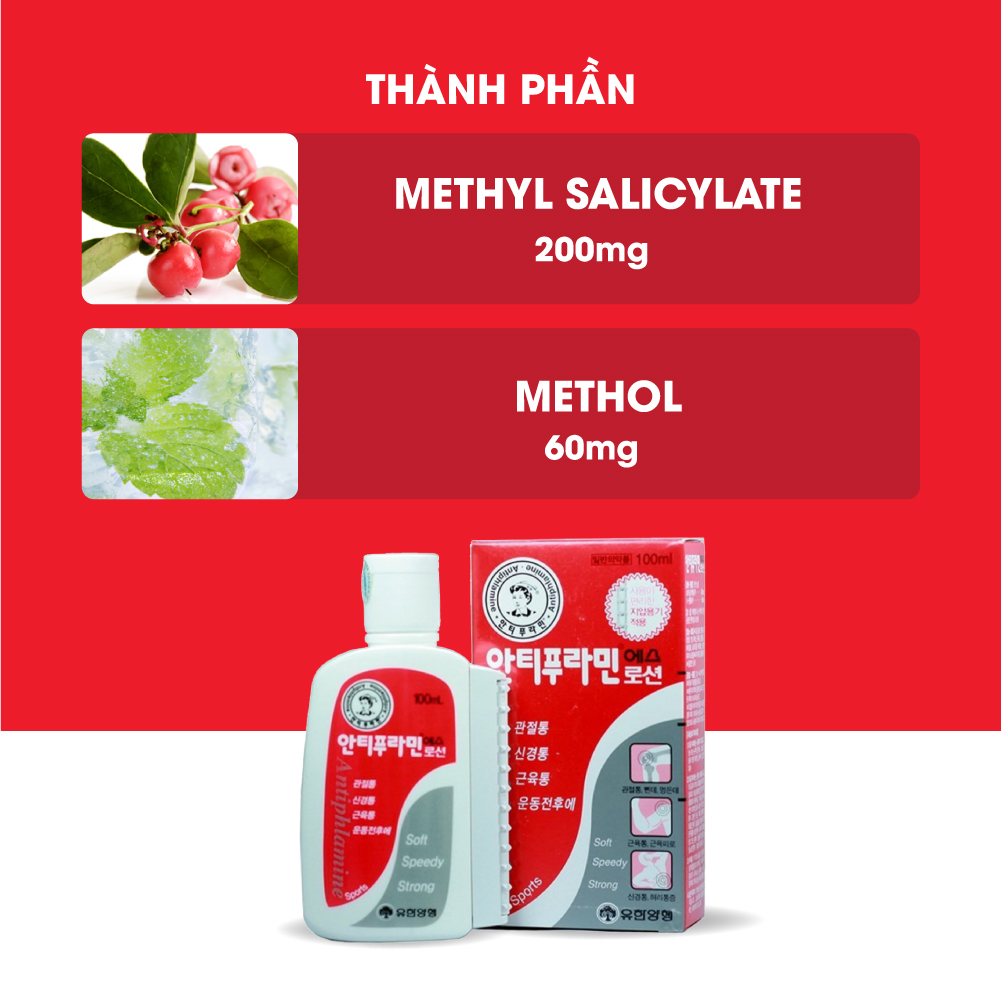 [Chai 100ml] Dầu nóng Hàn Quốc xoa bóp massage Antiphlamine