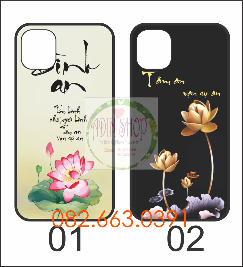 Ốp lưng ép kính iphone 11 /11 pro /11 pro max / 12 / 12 pro max / 13 / 13 pro max in hình thư pháp
