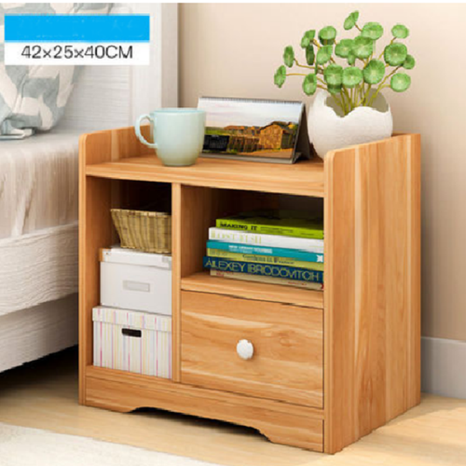 Tủ gỗ ɡhép đầu giường 1 ngăn kéo