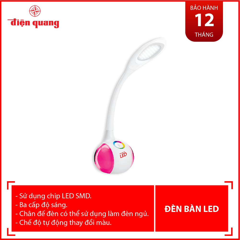 Đèn bàn LED Điện Quang ĐQ LDL06 5W cắm điện trực tiếp