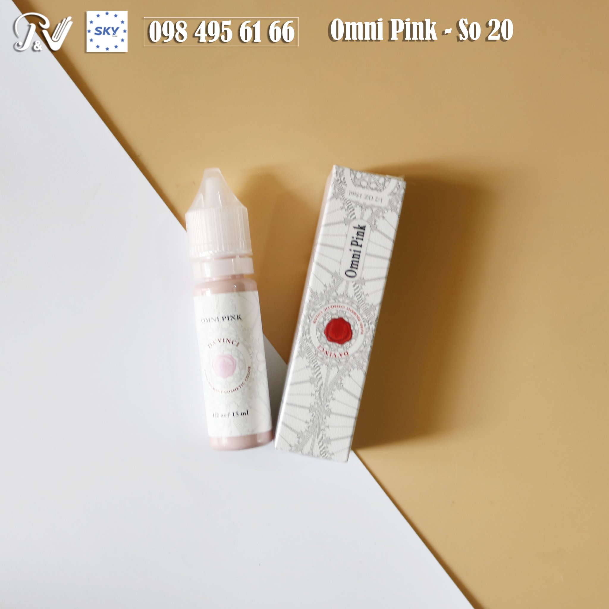 Set 3 Mưc Xăm Màu Hồng + Vàng + Cam Davinci