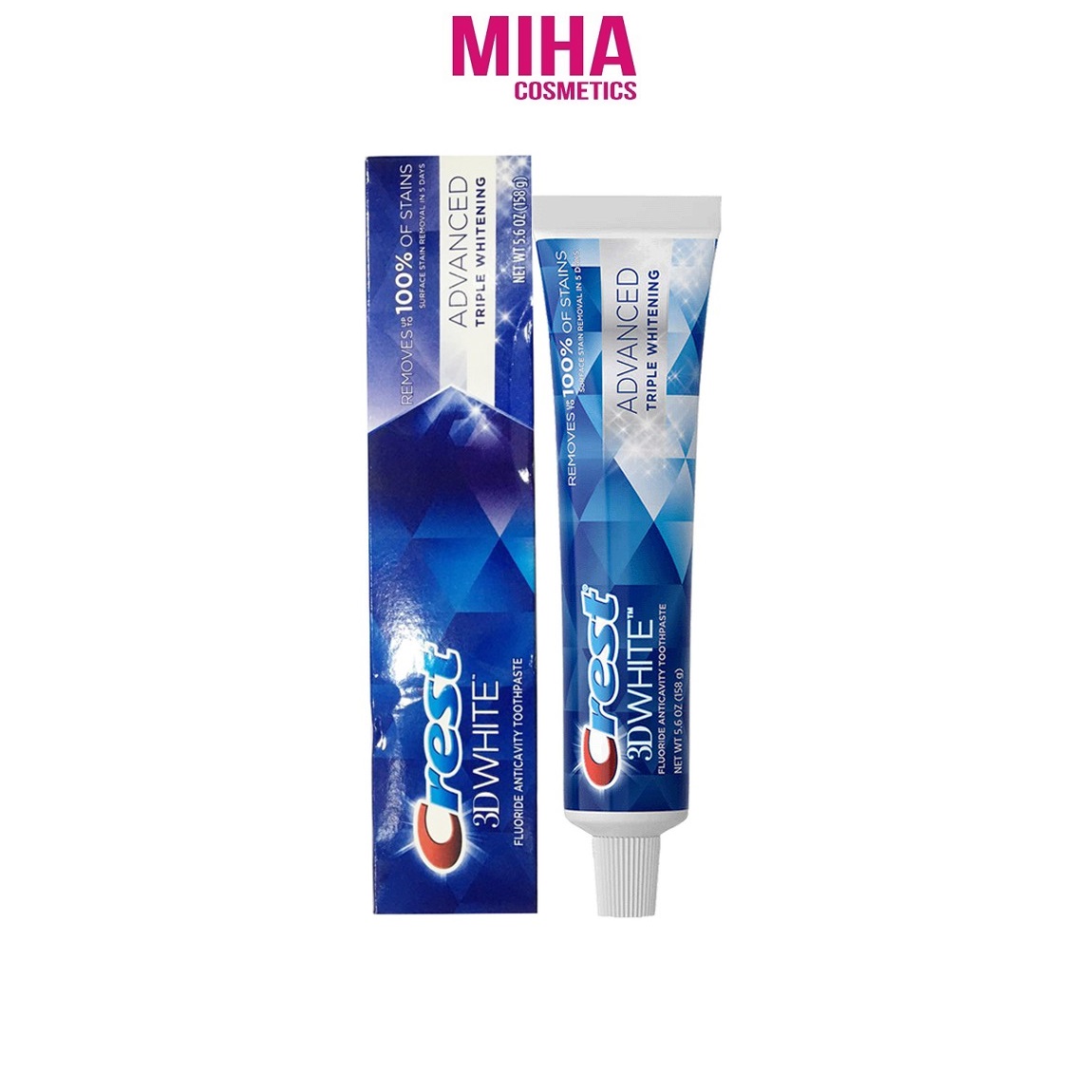 Kem Đánh Răng Crest 3D White Advanced Whitening Triple 147g USA