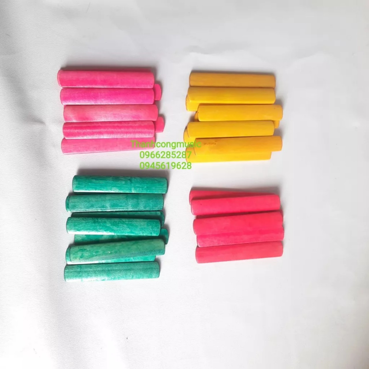 THANH PHÁCH HỌC NHẠC NHIỀU MÀU, THANH PHÁCH GỖ ( CẶP )