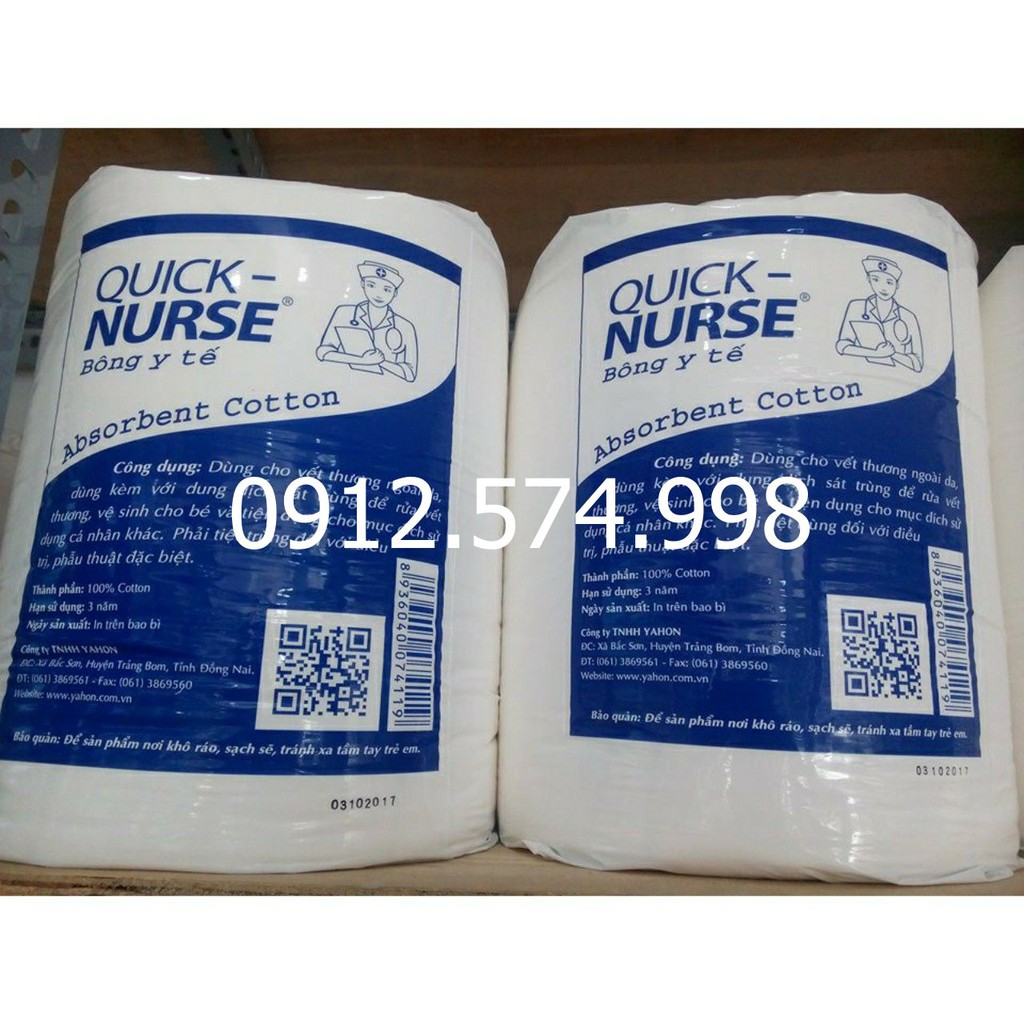 Bông y tế (Bông gòn) QUICK NURSE 500g; 1kg