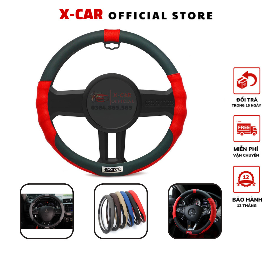 Bọc da vô lăng Sparco - bọc vô lăng da cao cấp đủ Mầu