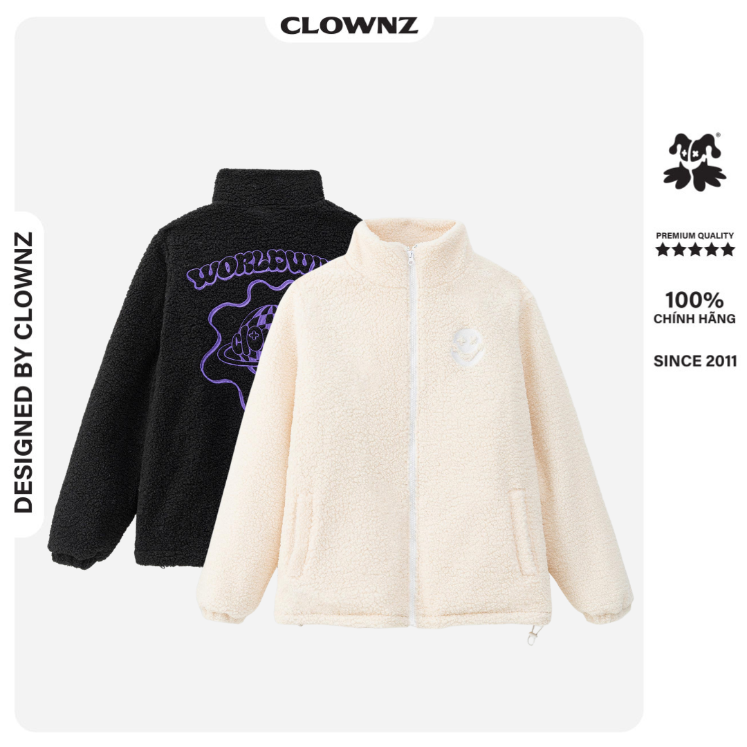 Áo khoác lông cừu local brand ClownZ Worldwide Fur Jacket, lót trần bông