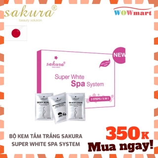Bộ kem tắm trắng Sakura Super White Spa System - NHẬT BẢN thumbnail