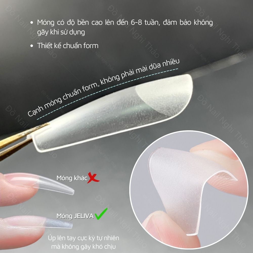 Móng úp tay nhám JELIVA A hộp 500 móng