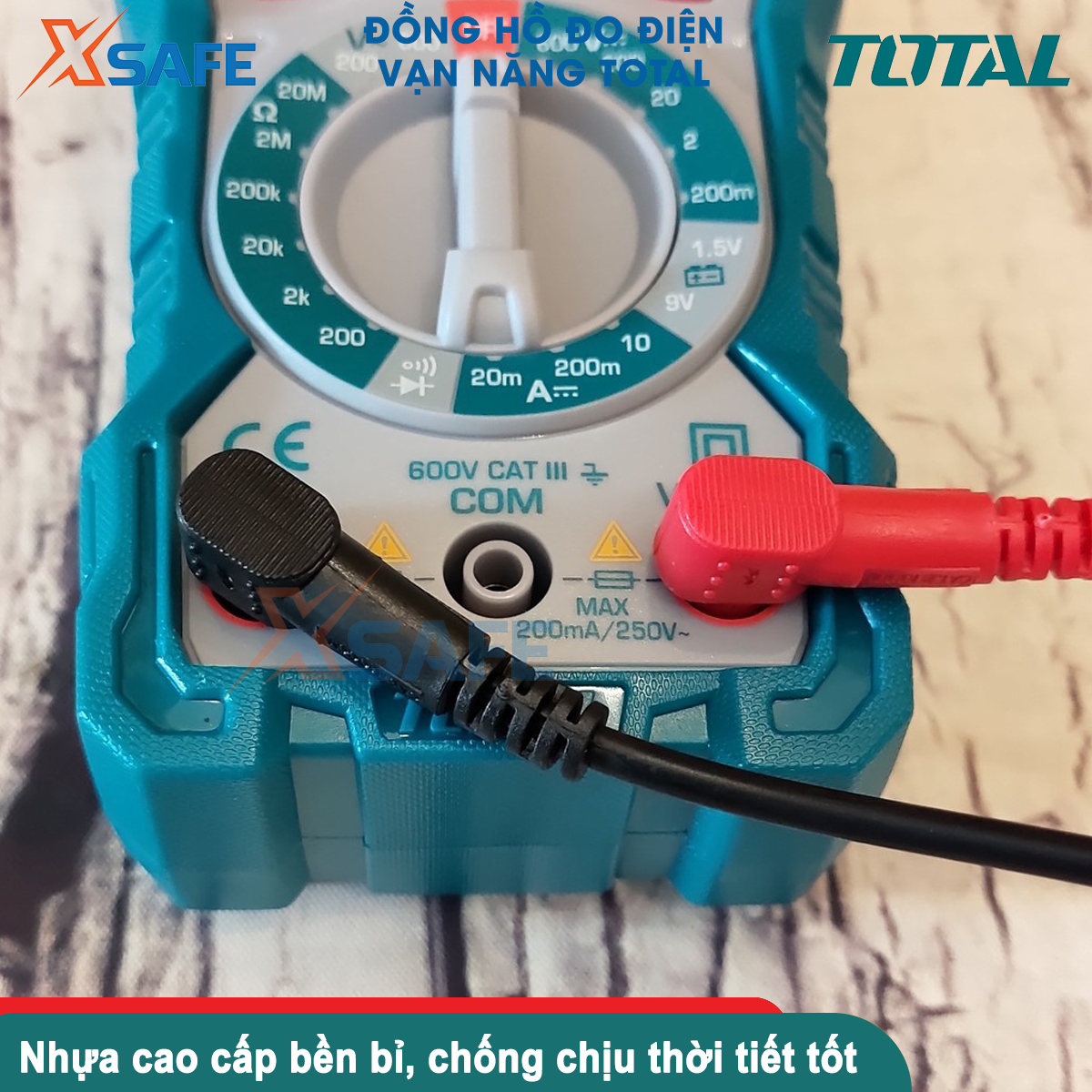 Đồng hồ đo điện vạn năng TOTAL màn hình LCD có đèn nền ban đêm đo dòng điện điện áp điện trở thông mạch TMT46001 TMT460012