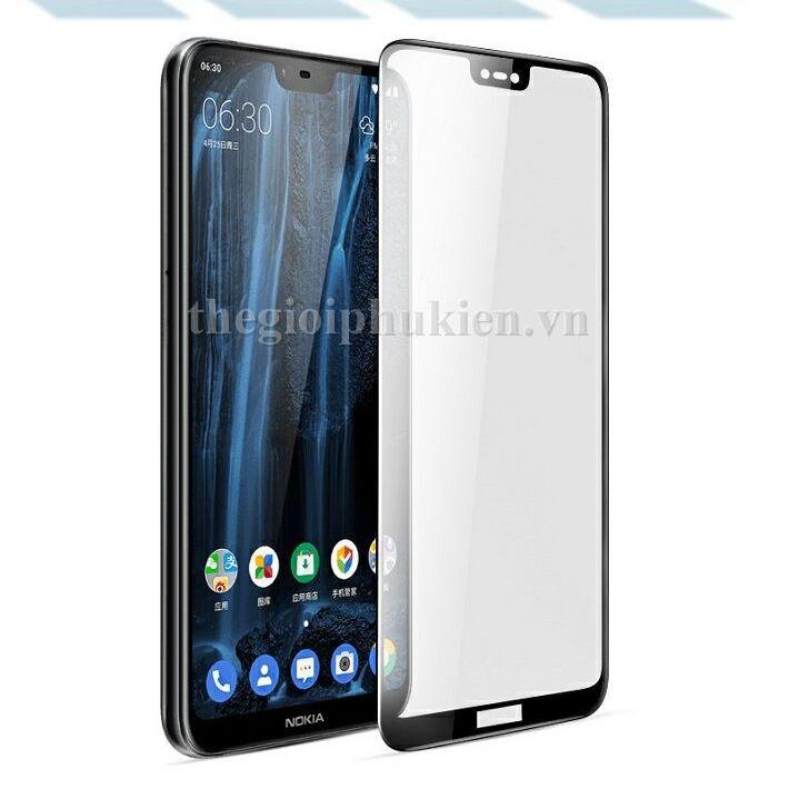 Kính cường lực Nokia 6.1 Plus 5D xịn Full màn hình cao cấp - Hàng nhập khẩu