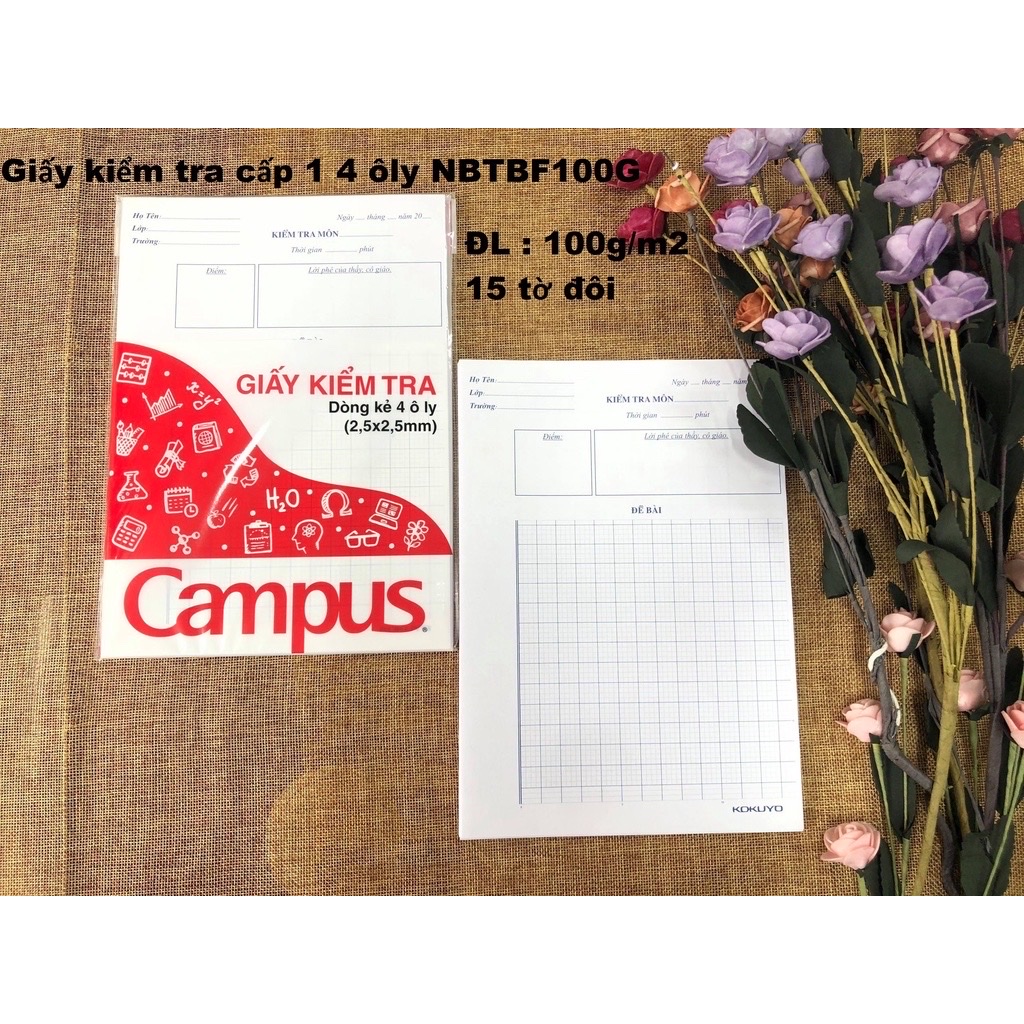 Giấy kiểm tra cấp 1, cấp 2 – Campus, Hồng Hà