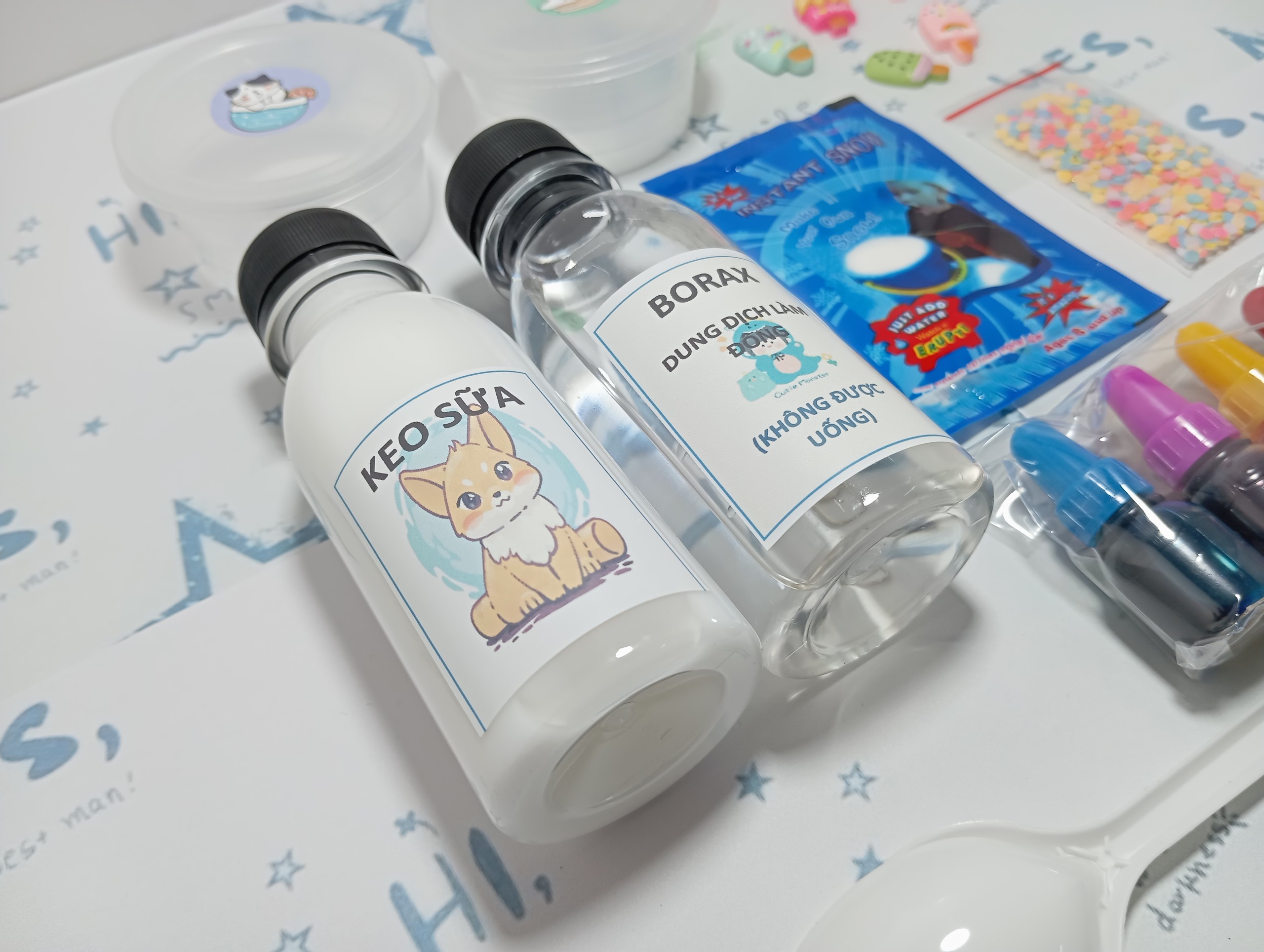 (BK7) BỘ KIT SLIME MÂY - DỤNG CỤ LÀM SLIME MÂY GIÁ RẺ