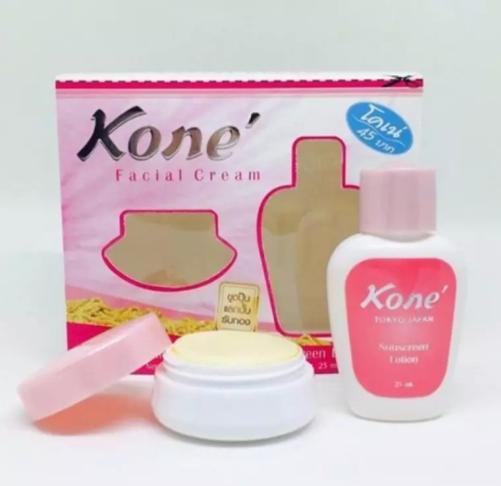 Combo dưỡng trắng da kone thái lan (sét 3món gồm bộ kem, sữa rửa mặt, serum trắng da)