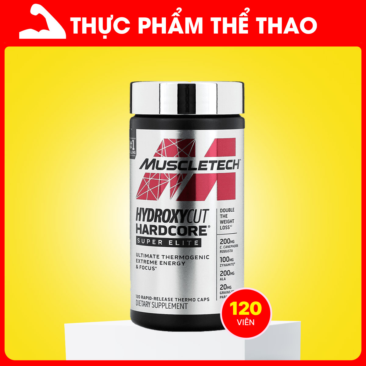 Viên Đốt Mỡ - Giảm Cân Hydroxycut Hardcore Elite (120v) - Hàng Chính Hãng Muscletech