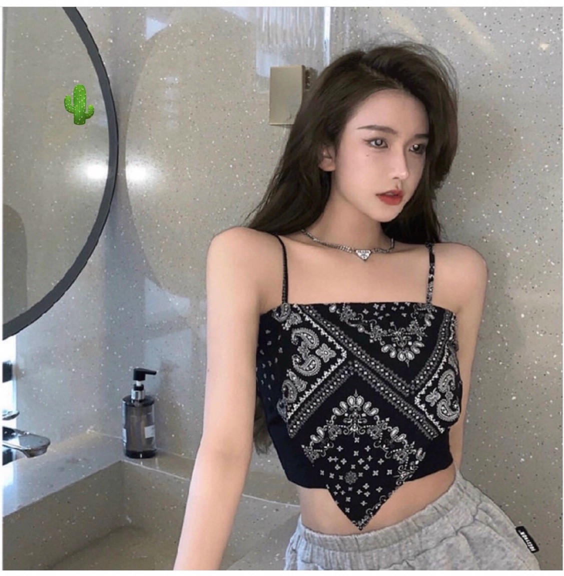 Áo Yếm 2 Dây Thổ Cẩm họa tiết