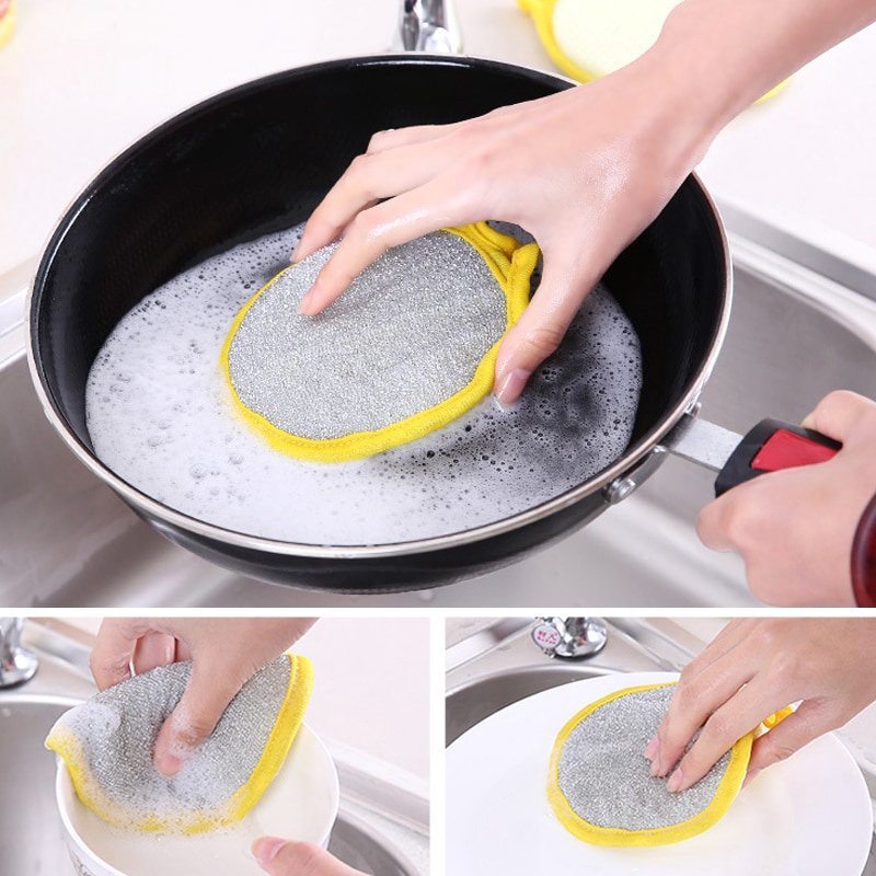 Miếng Rửa Chén 2 Mặt Hình Tròn Tiện Dụng