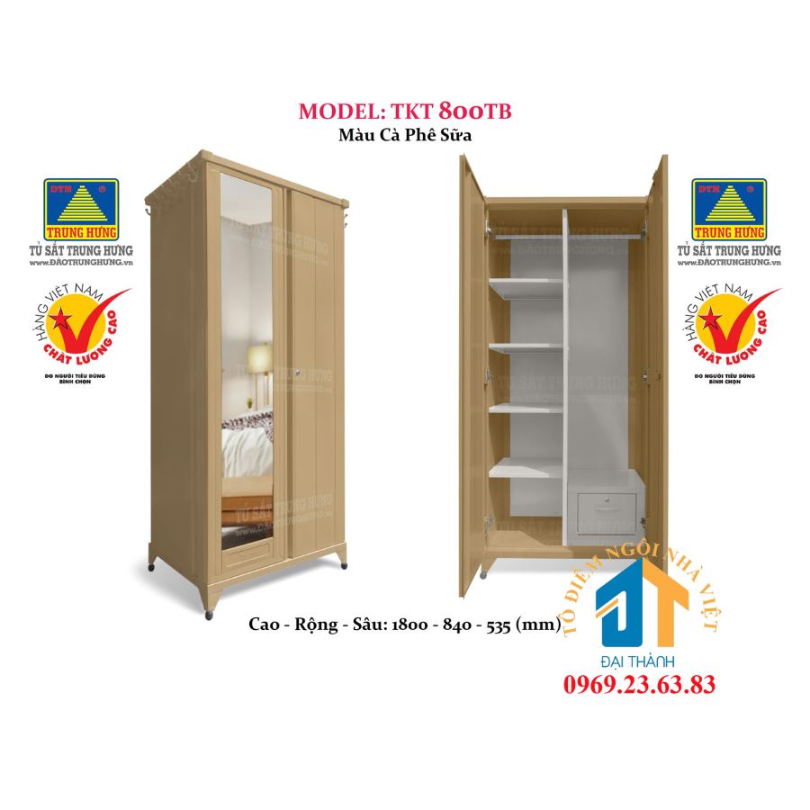 Tủ sắt lắp ráp trung hưng tkt 800tb