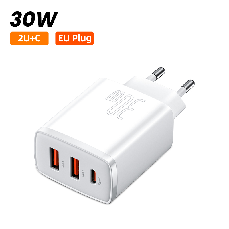 Baseus PD 20W USB Type C Charger 2-Port Quick Charge with 20W USB-C Port, 3A USB Port for iPad, iPhone 13/12/Max/Pro, Galaxy, Pixel and more
