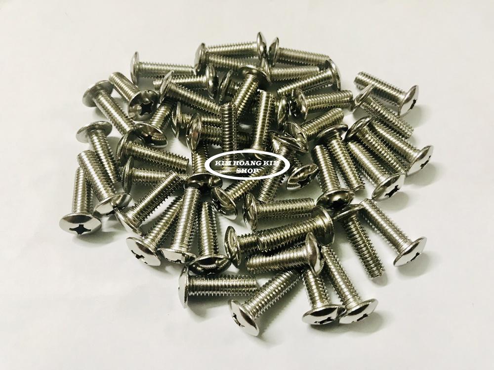 50 con ốc (Inox 100%) 6li 2 phân gắn các loại xe máy (răng nhiễn)