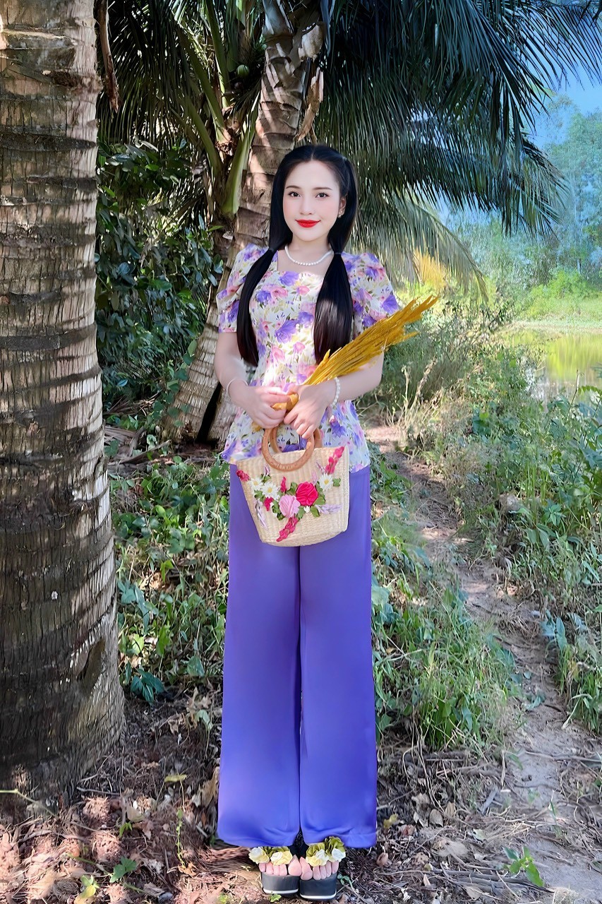 SÉT BỘ BÀ BA CỔ VUÔNG HOA NÚT NGỌC SIÊU XINH