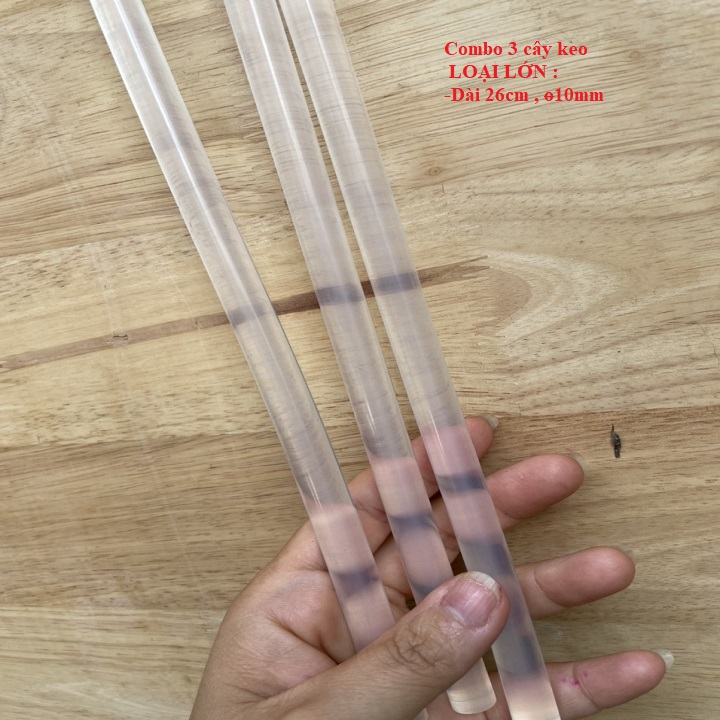 [ 3 CÂY ] KEO NẾN LOẠI TỐT TRONG SUỐT, sử dụng cho súng bắn keo - TH 833.834