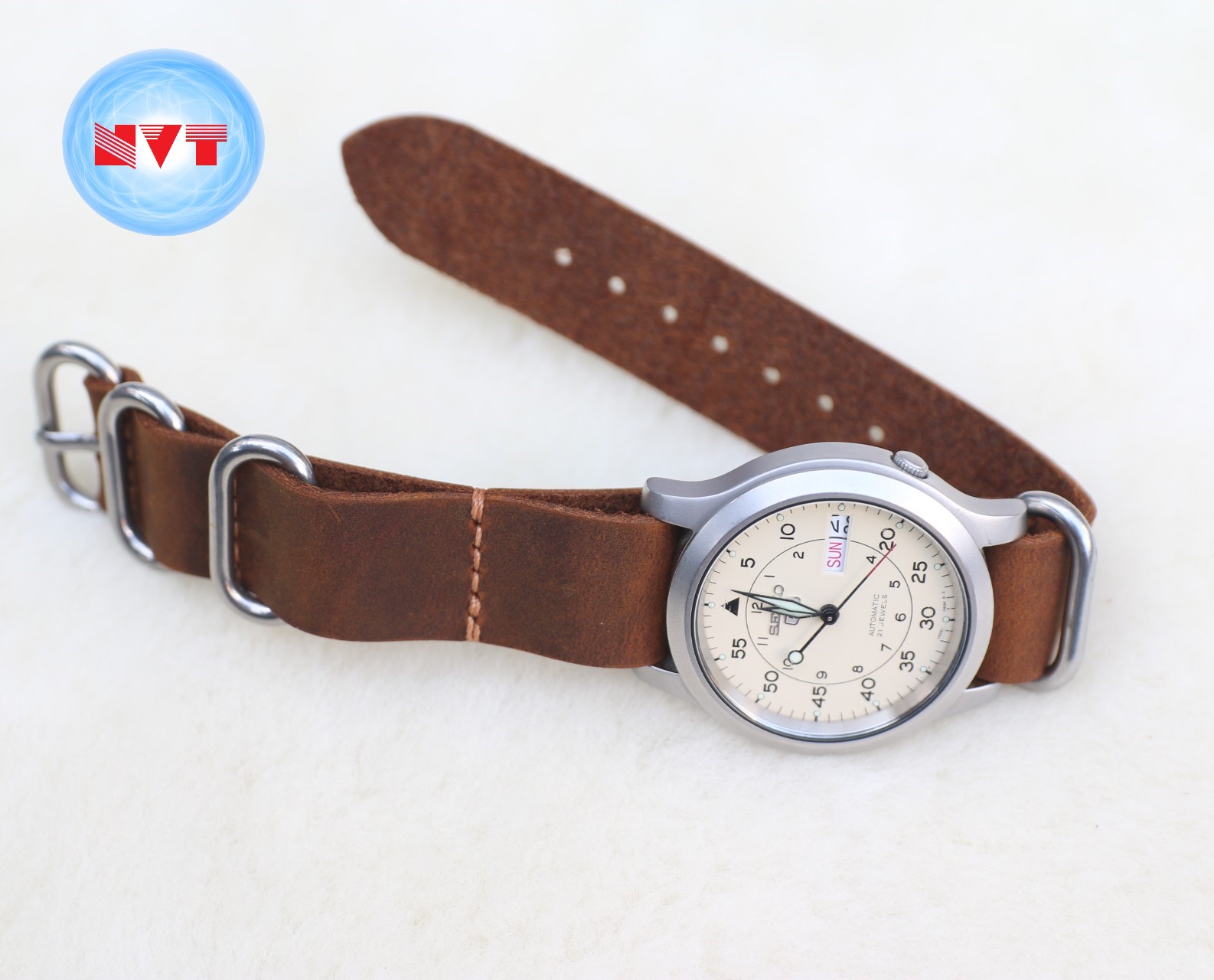Dây đồng hồ NATO (dây Zulu) da sáp ngựa handmade