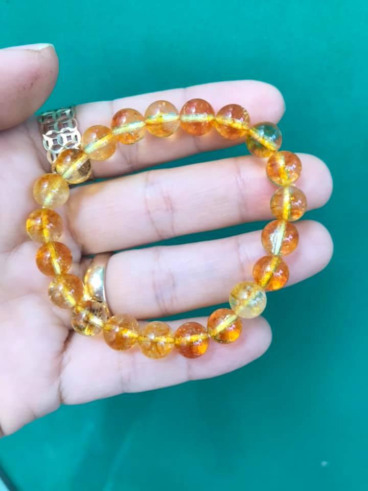 [HCM]VÒNG TAY THẠCH ANH ƯU LINH VÀNG 8LY
