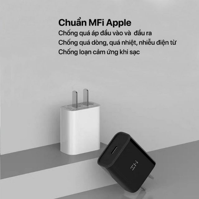Củ sạc nhanh PD ZMI HA711, HA716 cho Apple, cổng USB Type - C