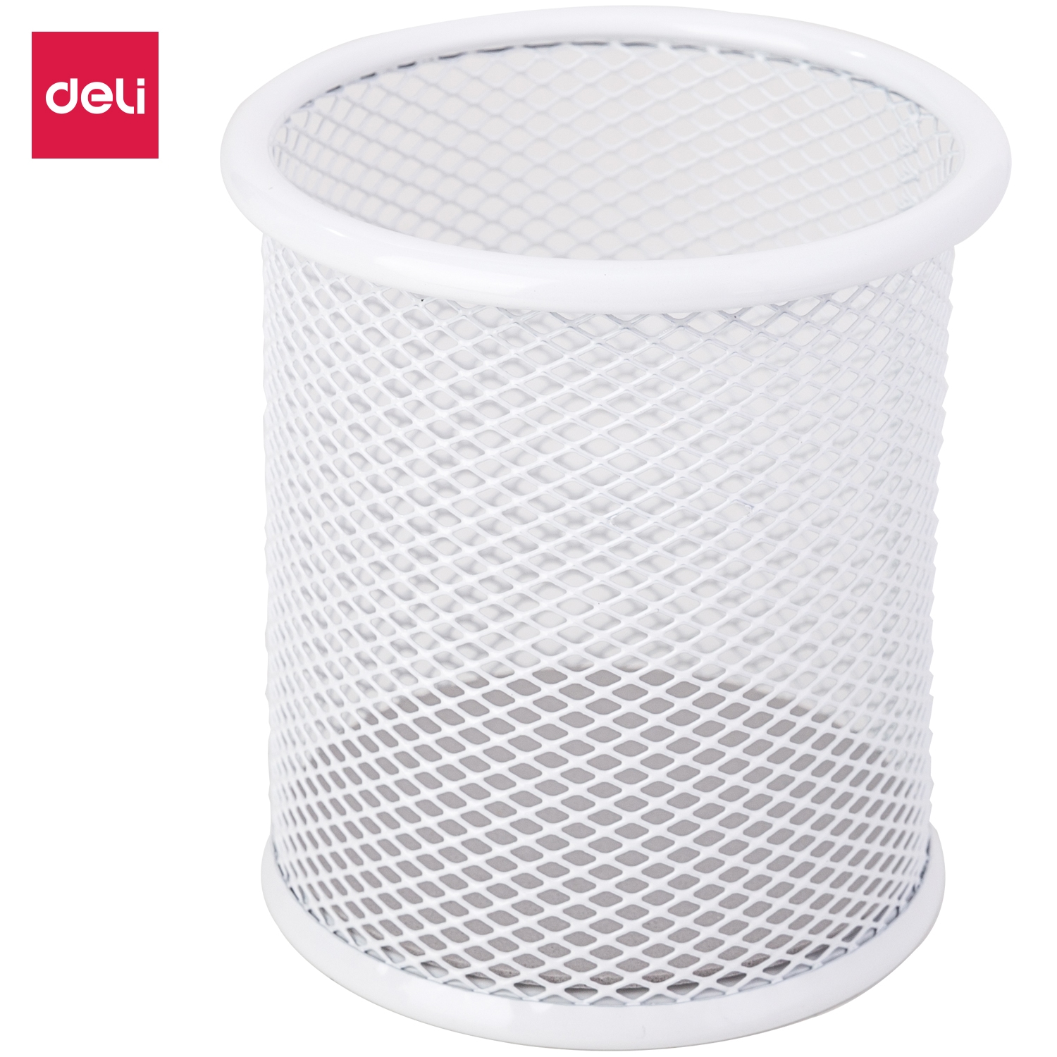 Cốc cắm bút kim loại Deli, 91*98mm - Xanh dương / Hồng / Trắng - 1 cái - 9153