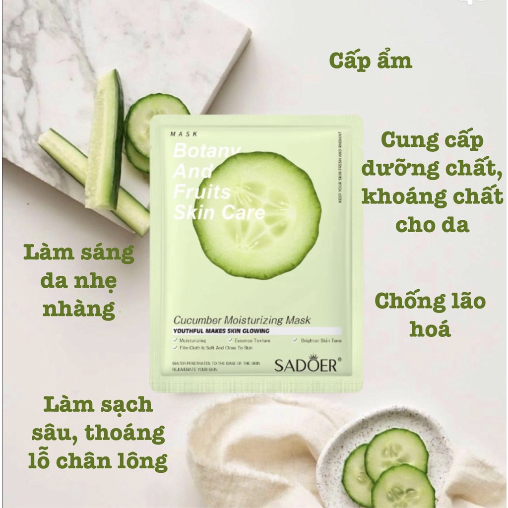 [Combo 8 miếng ] Mặt nạ dưỡng da cấp ẩm trái cây SADOER