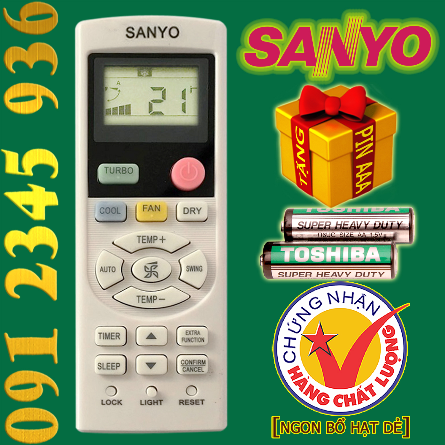 Điều khiển SANYO cho điều hòa.