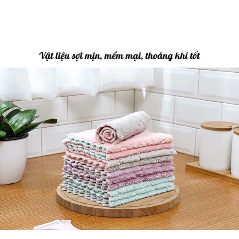 [COMBO 10 KHĂN ]lau bếp đa năng siêu thấm hút kích thước (13x21)cm
