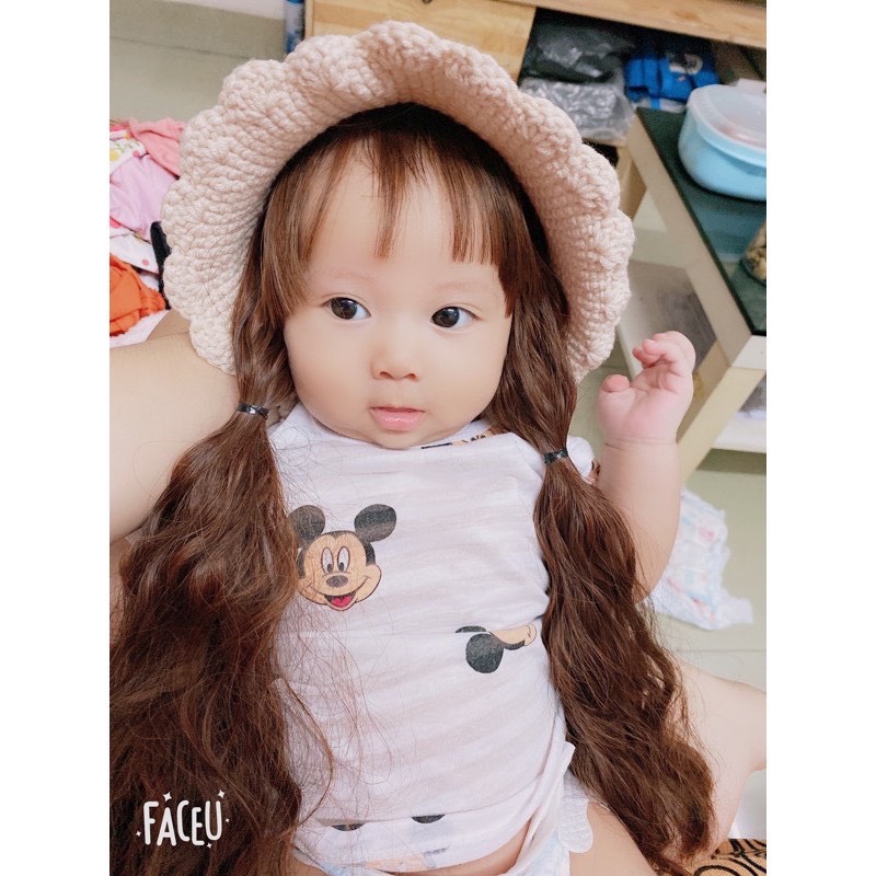 [HCM]Nón len tóc giả cho bé