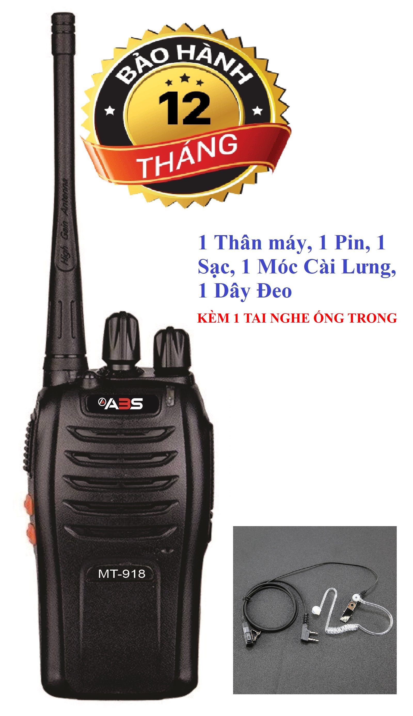 Bộ 1 bộ đàm cầm tay chính hãng abs mt-918