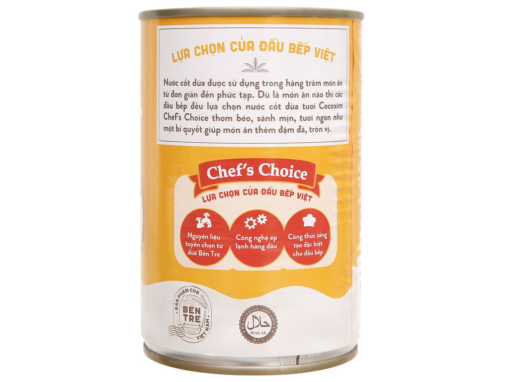 Combo 2 Lon Nước Cốt Dừa Tươi Chefs Choice (Cam) Lon 400ml x2