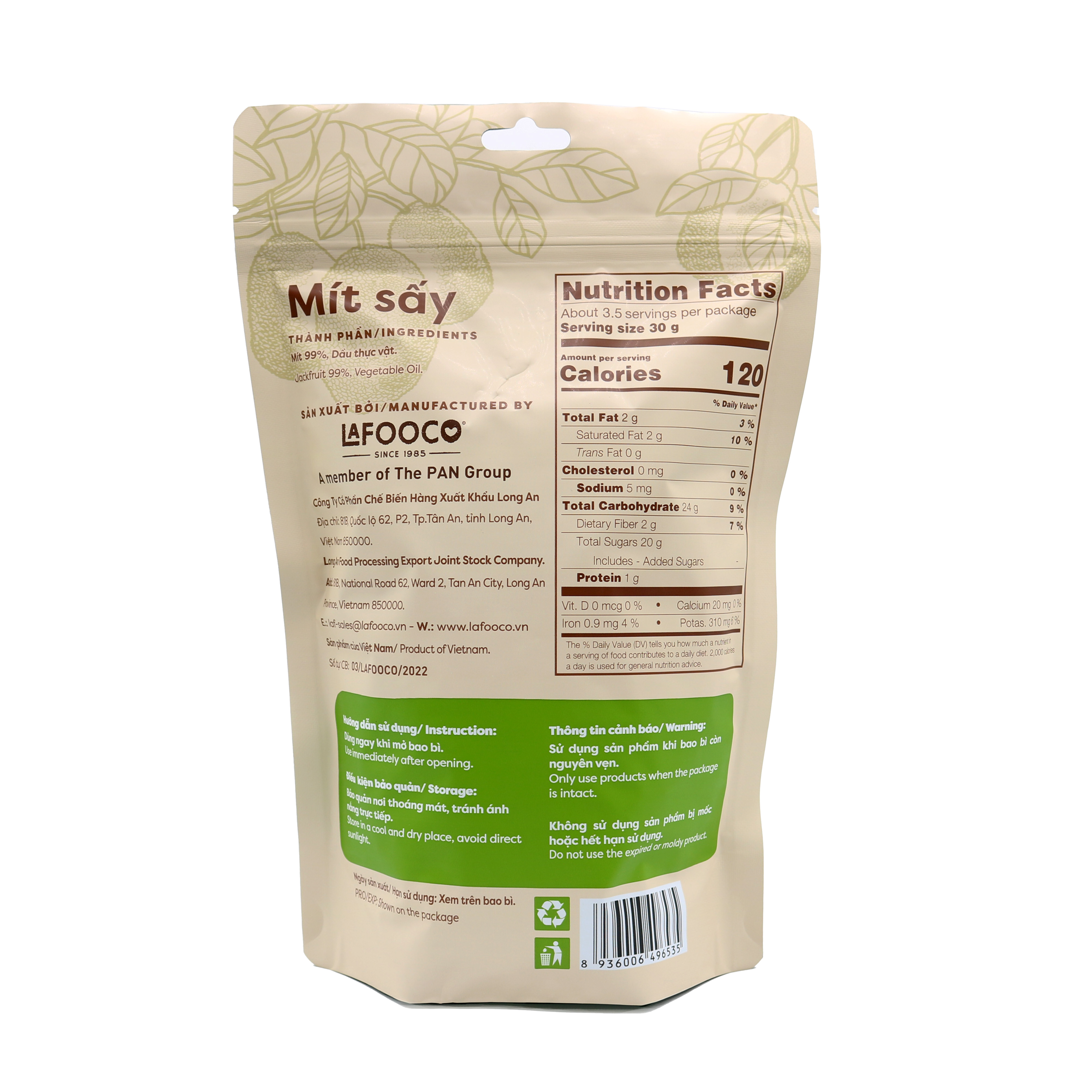 Mít Sấy Giòn Lafooco 100G Xuất Khẩu