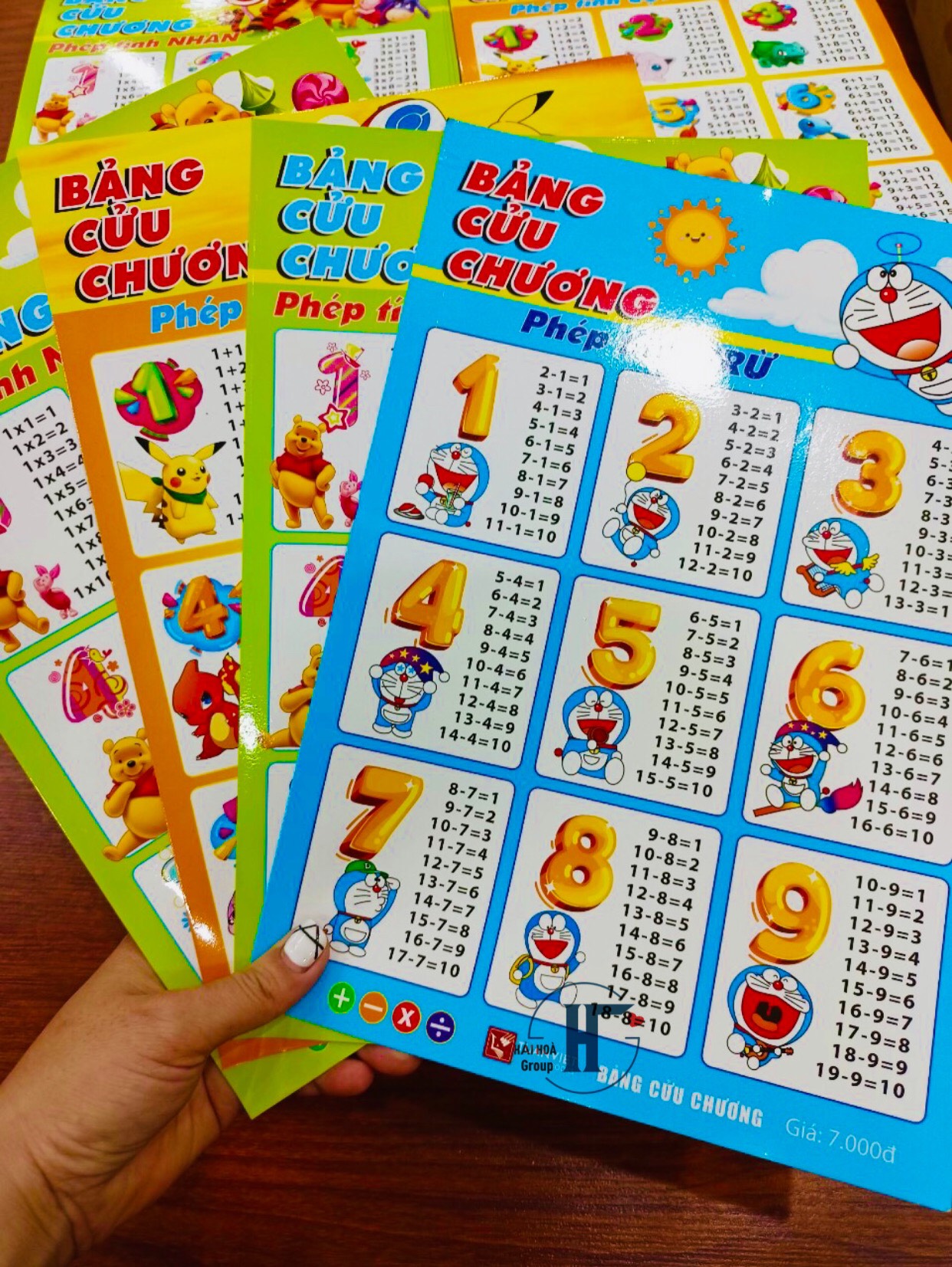Bộ Bảng Cửu Chương Cộng - Trừ - Nhân - Chia