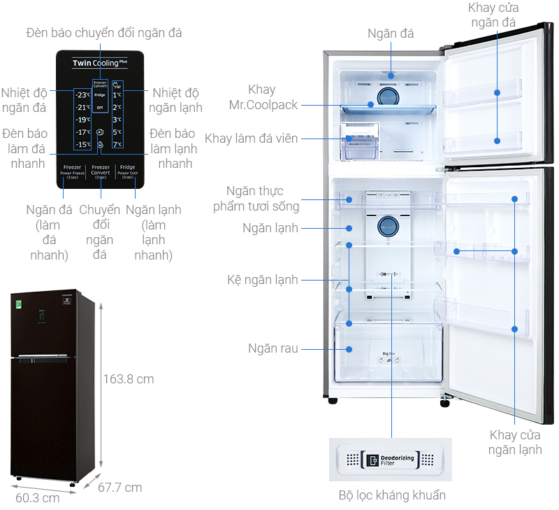 [Trả góp 0%]Tủ lạnh Samsung 300 lít Inverter RT29K5532BY/SV