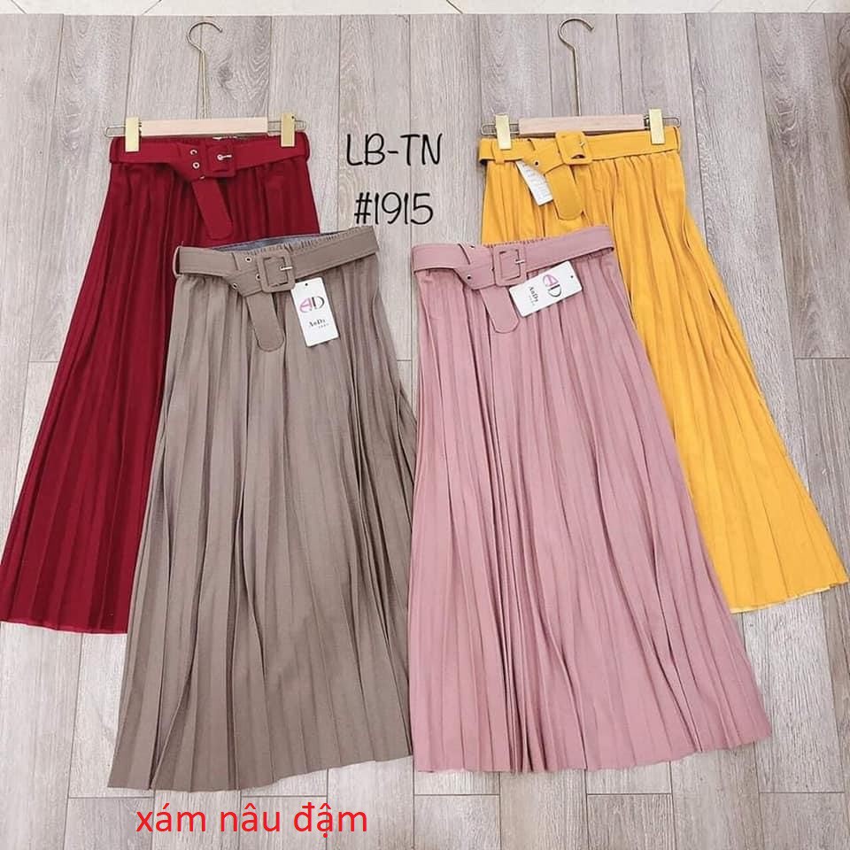 Chân váy xếp ly kèm đai hàng đẹp