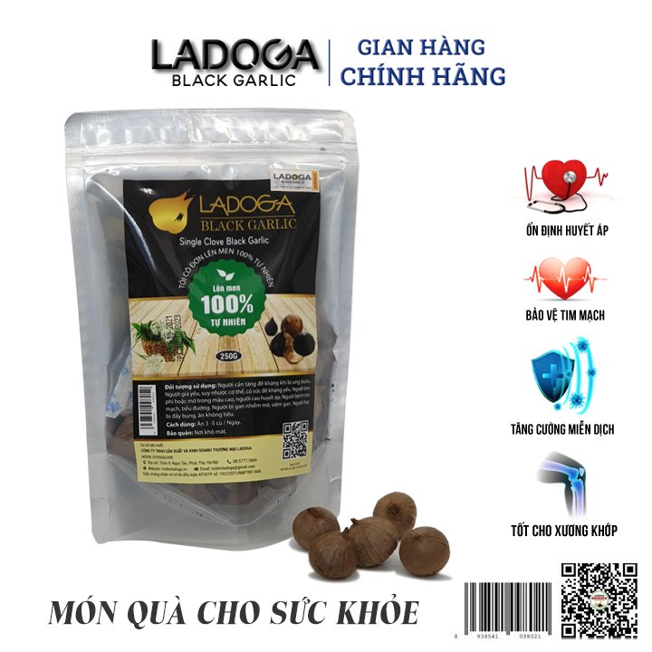 (500g) Tỏi đen cô đơn Ladoga loại 1 lên men tự nhiên 60 ngày tốt cho sức khỏe, hỗ trợ giảm cân. Rất tốt cho tiêu hóa - CỰC THƠM NGON