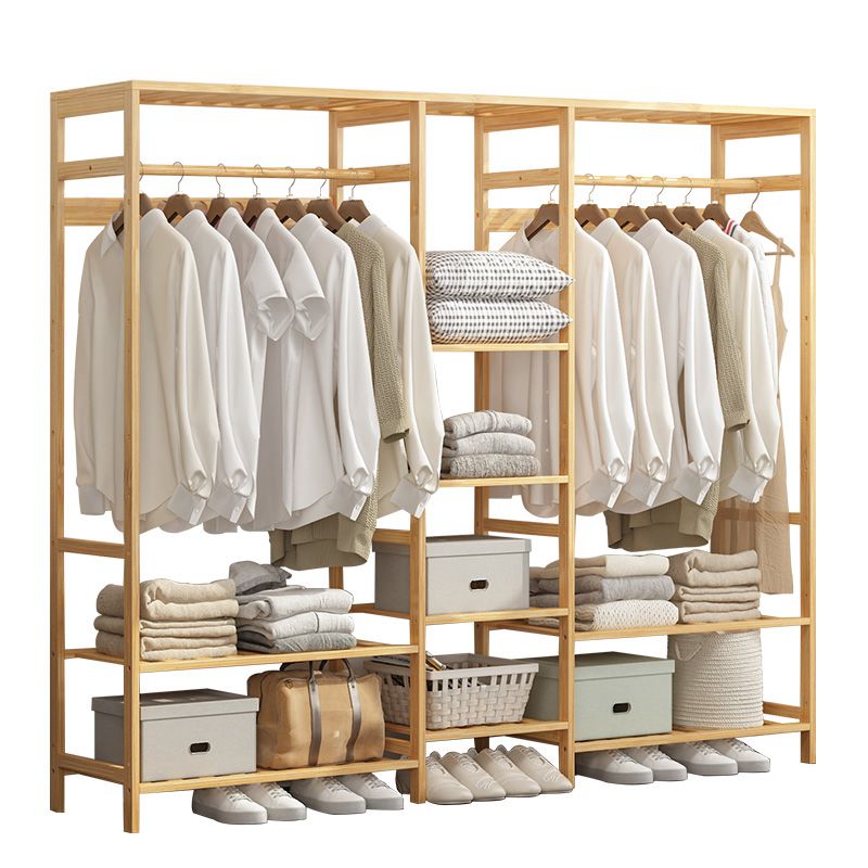 Hanging clothes cabinet wood bamboo pattern large 145x30x165cm, truss hanging clothes, hang clothes tree, racks clothes hanging wardrobe