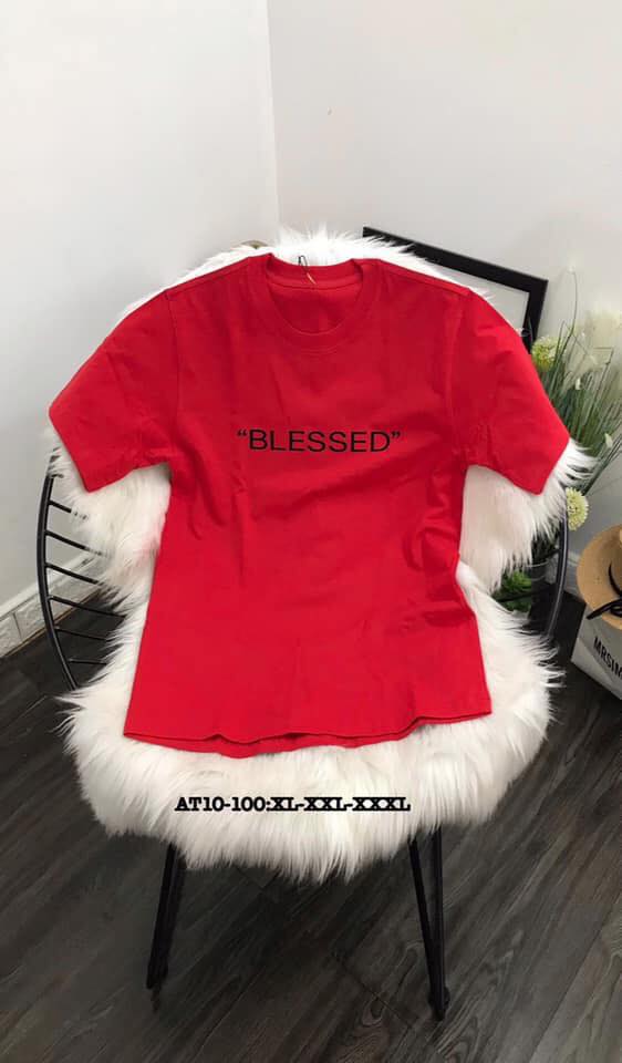 [HCM]ÁO THUN COTTON NỮ THIÊU CHỮ DỄ THƯƠNG-BLESSED