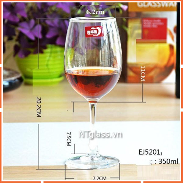 Ly rượu vang pha lê 350ml - EJ5201 DELI
